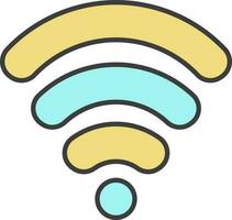 Wifi icono o símbolo en amarillo y turquesa color. vector