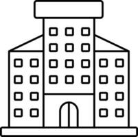 Smart Building Icon In Black Line Art. vector