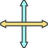 Move Arrow Icon In Turquoise And Yellow Color. vector