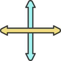 Move Arrow Icon In Turquoise And Yellow Color. vector