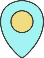 Map Pointer Icon In Yellow And Turquoise Color. vector