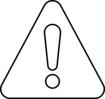 Warning Sign Icon In Black Outline. vector