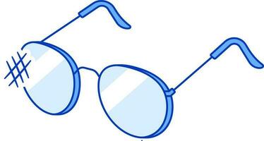 Flat Style Anti Scratch Glasses Icon In Blue Color. vector