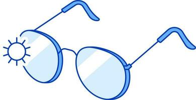 Flat Illustration Of Sunglasses Blue Icon. vector