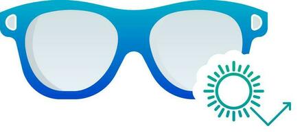 Blue Illustration Of UV Resitance Glasses Flat Icon. vector