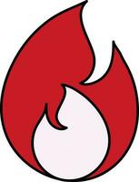 Illustration Of Fire Icon In Red And Pink Color. vector