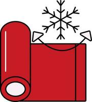 Snowproof Fabric Roll Icon In Red Color. vector