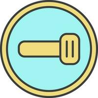 Slide Switch Icon In Turquoise And Yellow Color. vector