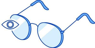 Flat Illustration Of Eyesight Glasses Blue Icon. vector