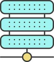 Server Connection Symbol Or Icon In Turquoise And Yellow Color. vector