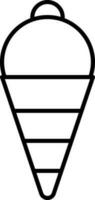 Ice Cream Cone Icon In Line Art. vector