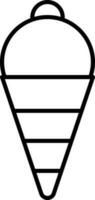 Ice Cream Cone Icon In Line Art. vector