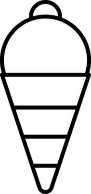 Ice Cream Cone Icon In Line Art.