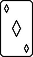 Diamond Playing Card Icon In Line Art. vector