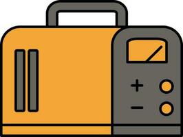 Orange And Gray Welding Machine Icon In Flat Style. vector