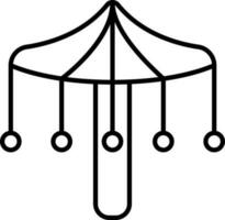 Carousel Swing Icon In Black Line Art. vector