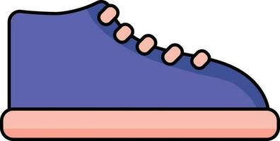 Isolated Shoes Icon In Navy Blue And Pink Color. vector