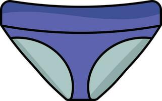 Flat Style Panty Icon In Navy Blue And Gray Color. vector