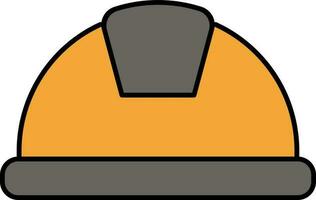 Construction Helmet Icon In Orange And Gray Color. vector