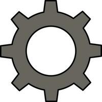 Grey Setting Icon Or Symbol In Flat Style. vector