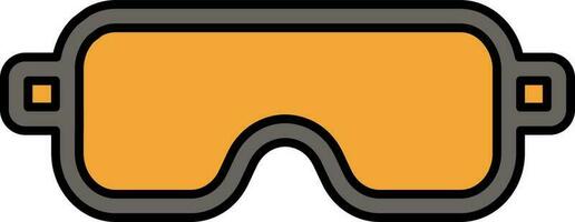 la seguridad lentes icono en naranja y gris color. vector