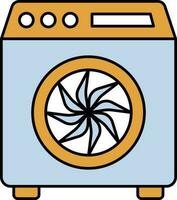 Washing Machine Icon In Orange And Blue Color. vector