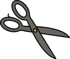 Grey Scissors Icon In Flat Style. vector