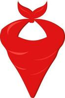 Isolated Triangle Scarf Icon In Red Color. vector