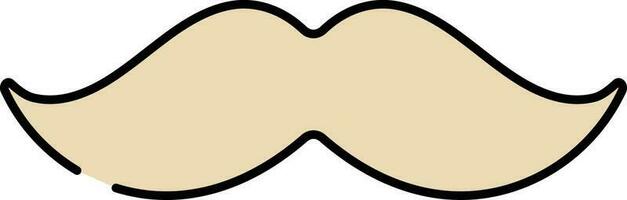 Yellow Mustache Flat Icon Or Symbol. vector