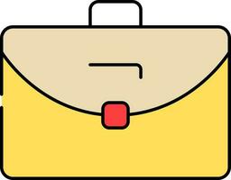 Flat Illustration Of Yellow Office Bag Icon. vector