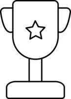 Black Thin Line Art Of Star Trophy Icon. vector