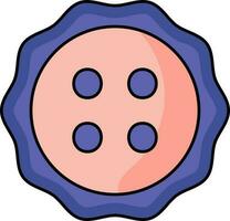 Navuy Blue And Pink Cloth Button Icon In Flat Style. vector