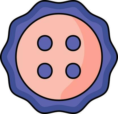 Navuy Blue And Pink Cloth Button Icon In Flat Style.