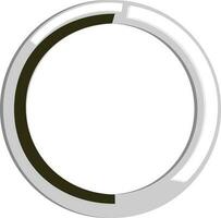 Isolated Round Mirror In Black And Silver Color. vector