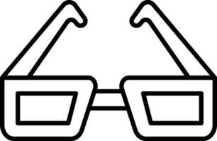 Isolated Goggles Icon in Black Line Art. vector