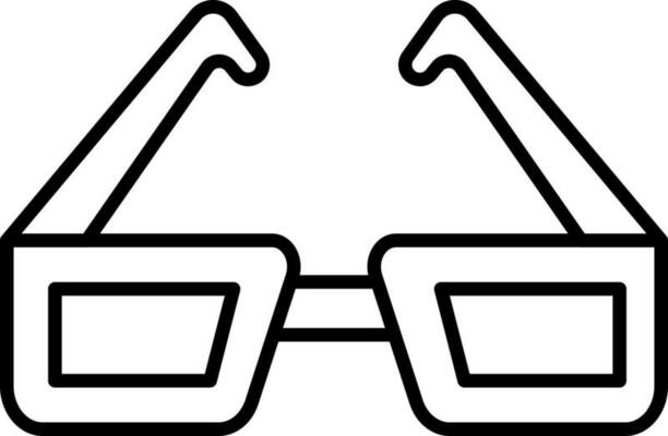 Isolated Goggles Icon in Black Line Art.