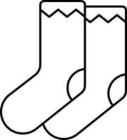 Illustration of Socks Icon in Line Art. vector