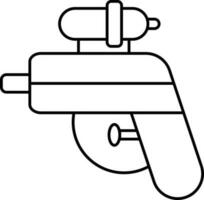 Isolated Water Gun Icon In Black Thin Line Art. vector