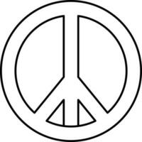 Peace Icon In Black Outline. vector