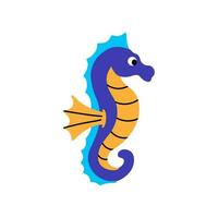 Seahorse, cartoon marine character. Funny sea animal character used for invitation, children book, poster, card. vector Illustration. Clip art seahorse