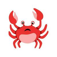 cute crab cartoon vector icon illustration, mascot logo, cartoon animal style