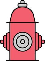 Fire Hydrant Icon In Red And Gray Color. vector