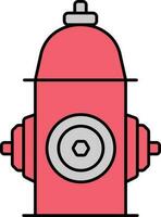 Fire Hydrant Icon In Red And Gray Color. vector