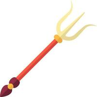 Flat Style Trident Red And Yellow Icon. vector