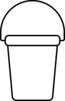 Water Color Bucket Icon In Black Linear Style. vector