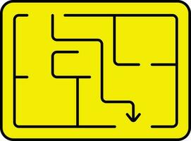 evacuación plan icono en amarillo color. vector