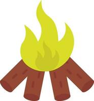 Green And Brown Illustration Of Bonfire Icon. vector