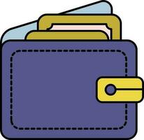 Colorful Wallet Icon In Flat Style. vector