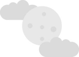 Flat Illustration Of Full Moon In Cloud Grey Icon. vector