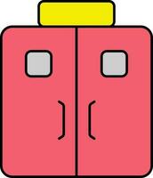 Emergency Door Icon In Red And Yellow Color. vector